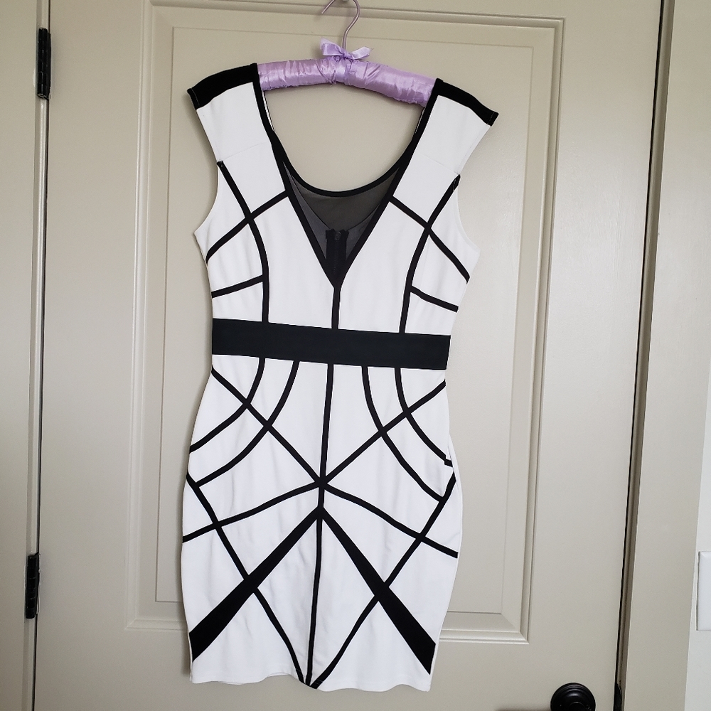 White striped dress.